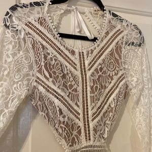 For Love & Lemons White backless dress